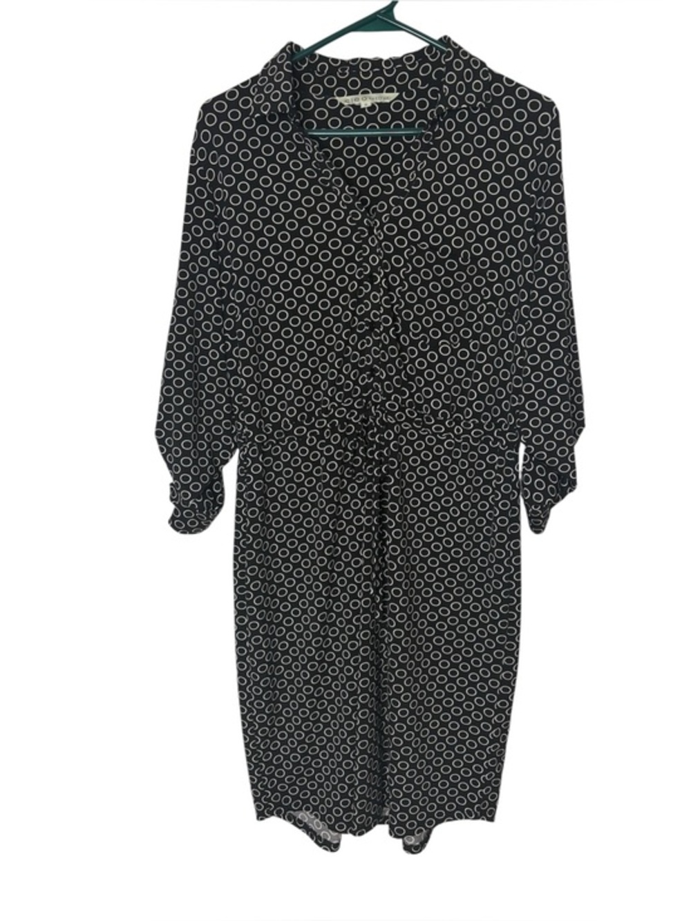 ⭐️ Cleo Petites Black Dress with White Circle Print - size Medium